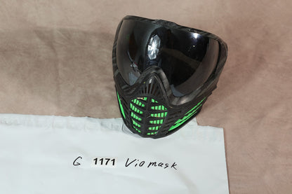 Virtue VIO Paintball Mask Black Green Smoke Lens Full Face Goggle