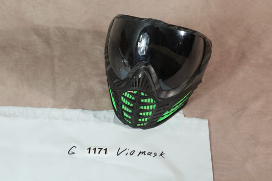 Virtue VIO Paintball Mask Black Green Smoke Lens Full Face Goggle