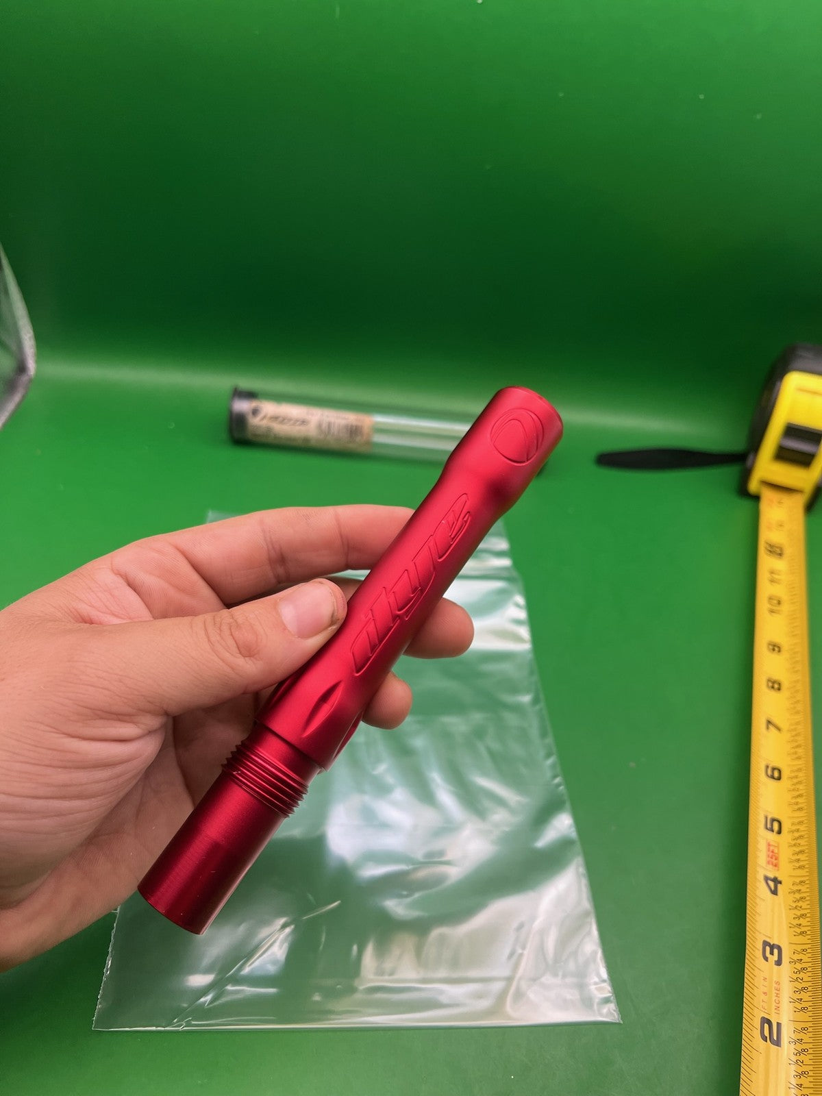 Dye Ultralite Barrel Back Red .684 Angel Threaded - used paintball barrel back - red anno