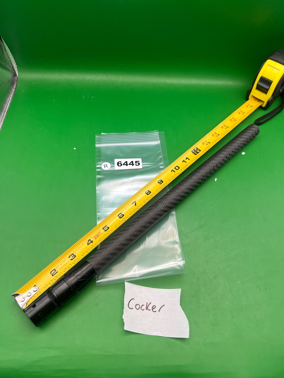 Deadly Winds Carbon Fiber Barrel Cocker Thread Black 14in - used paintball barrel - black