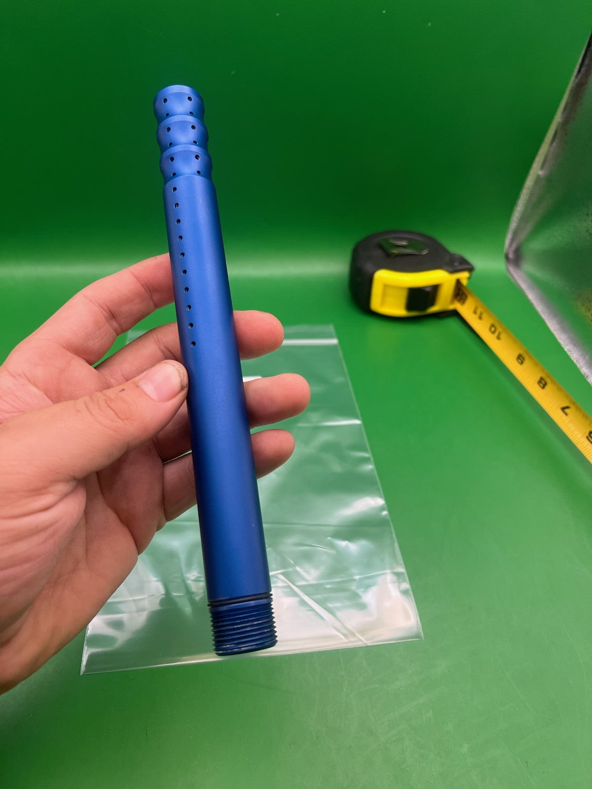 CP Barrel Tip Blue - used paintball barrel tip - blue anno