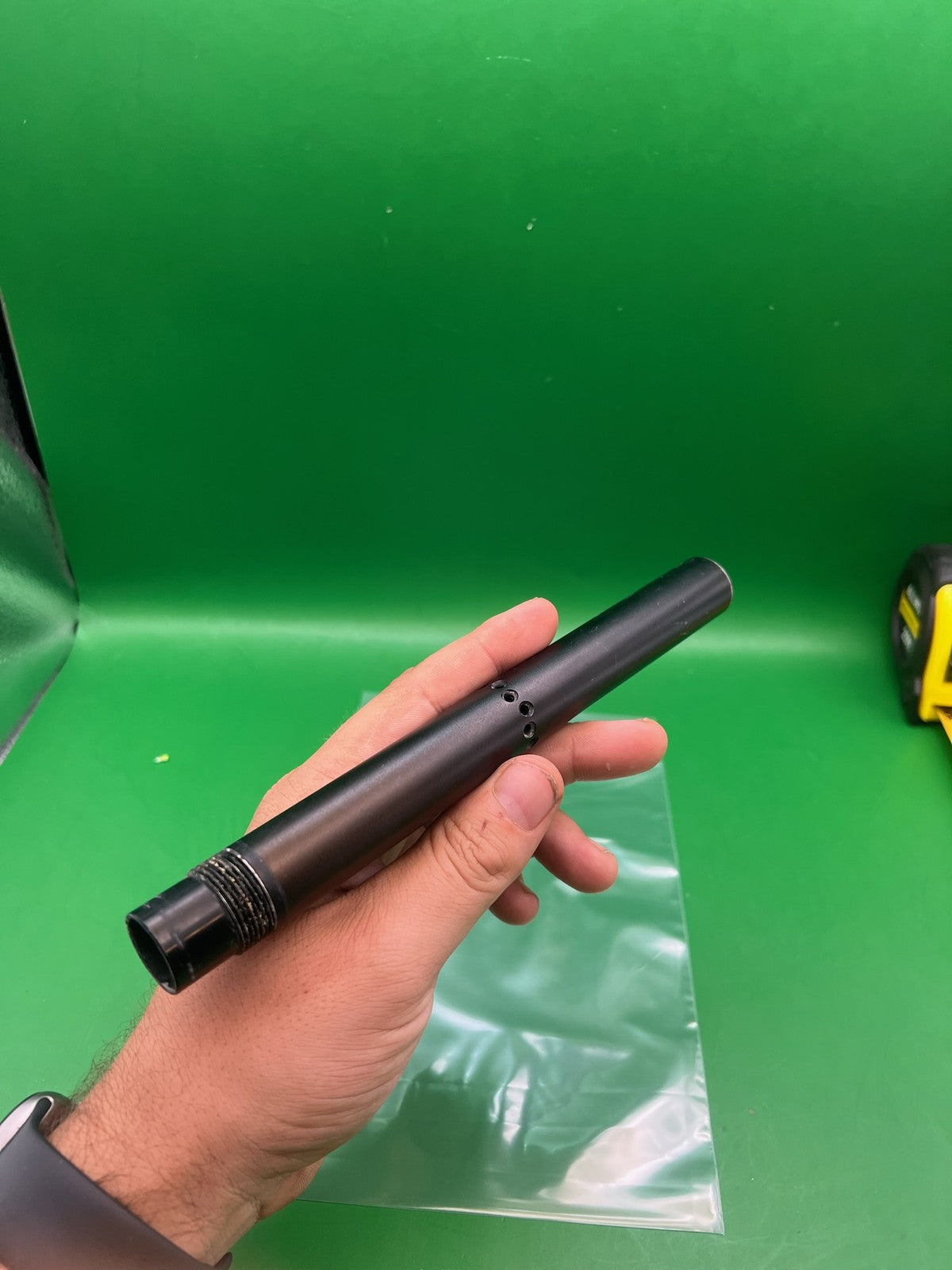 HK Autococker Barrel Back - used paintball barrel back - black