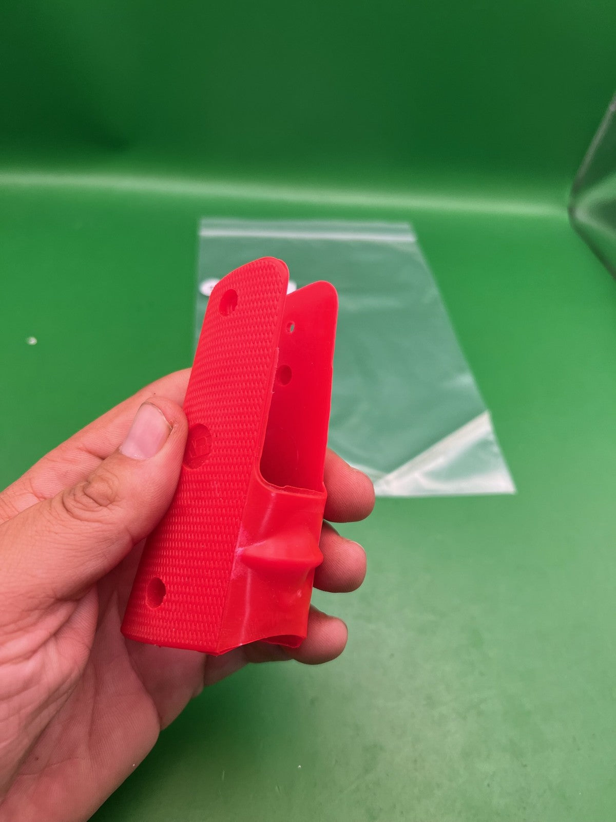 PTP 1911/45 Style Split Grip Panels Red Rubber Paintball Marker Grips