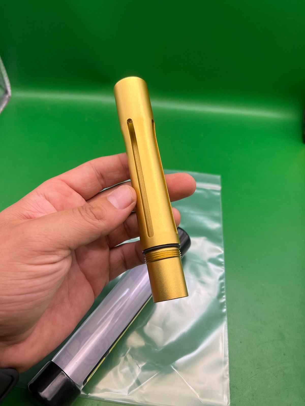 Infamous Silencio FXL Autococker Barrel Back Dust Gold AC Thread