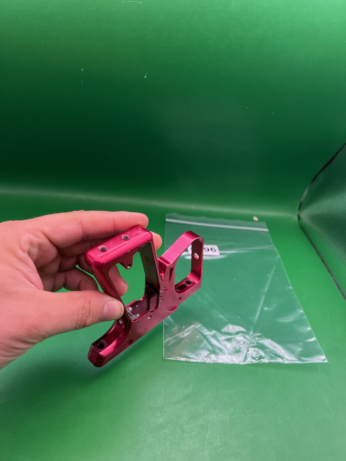 Red Smart Parts Shocker SFT Frame - used paintball trigger frame - red anno