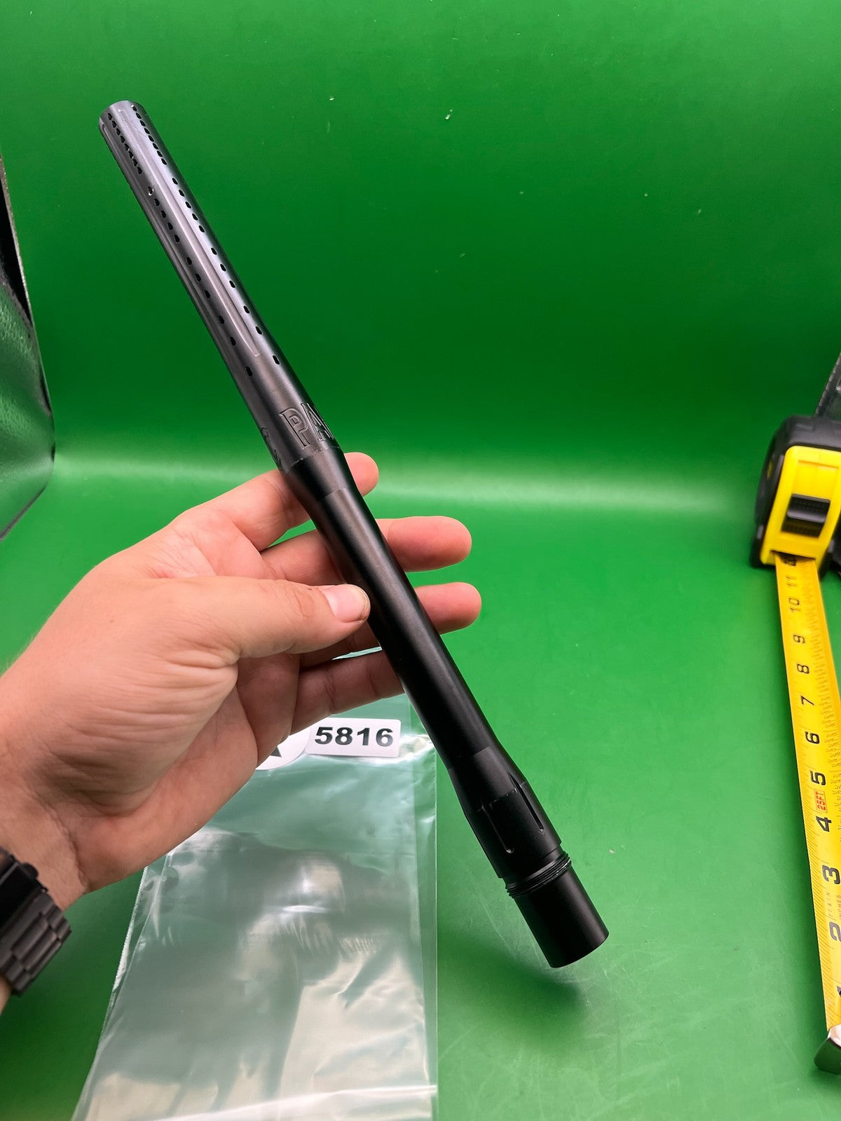 Parabolic 14" .680 Black Autococker Barrel - used paintball barrel - black