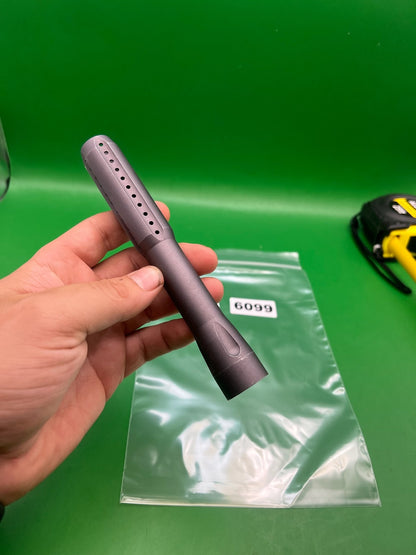 Scepter Tip 5" Ported Gray Aluminum - used paintball barrel tip - gray