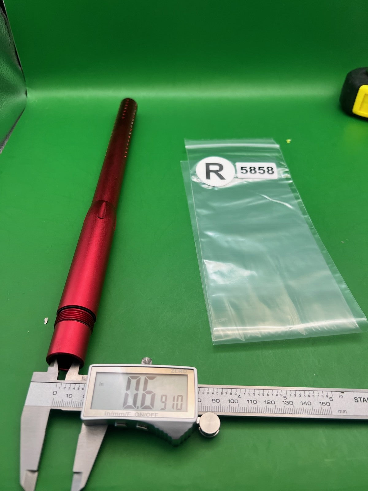 Autococker Dye Matric .689 Red Barrel - used paintball barrel back - red anno