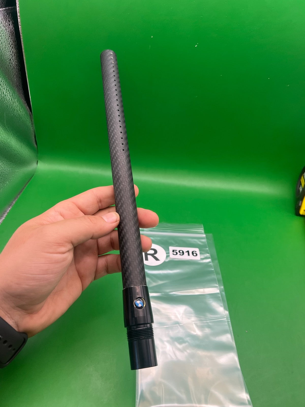 Deadly Wind Fibur Carbon Fiber Barrel Back 14" Black - used paintball barrel back - black