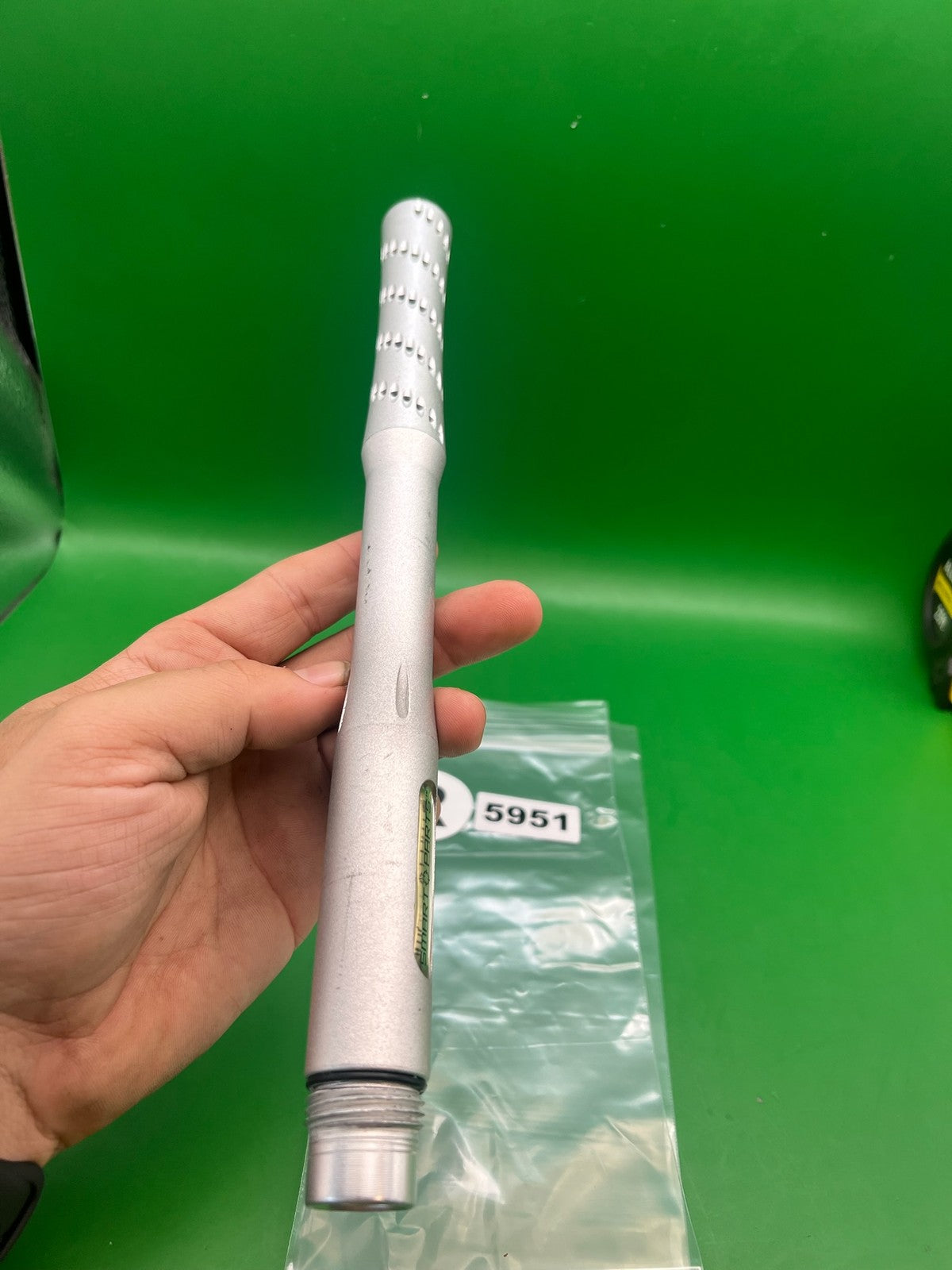ION Luxe Smart Parts TearDrop Barrel 12" .693 Silver - used paintball barrel - silver