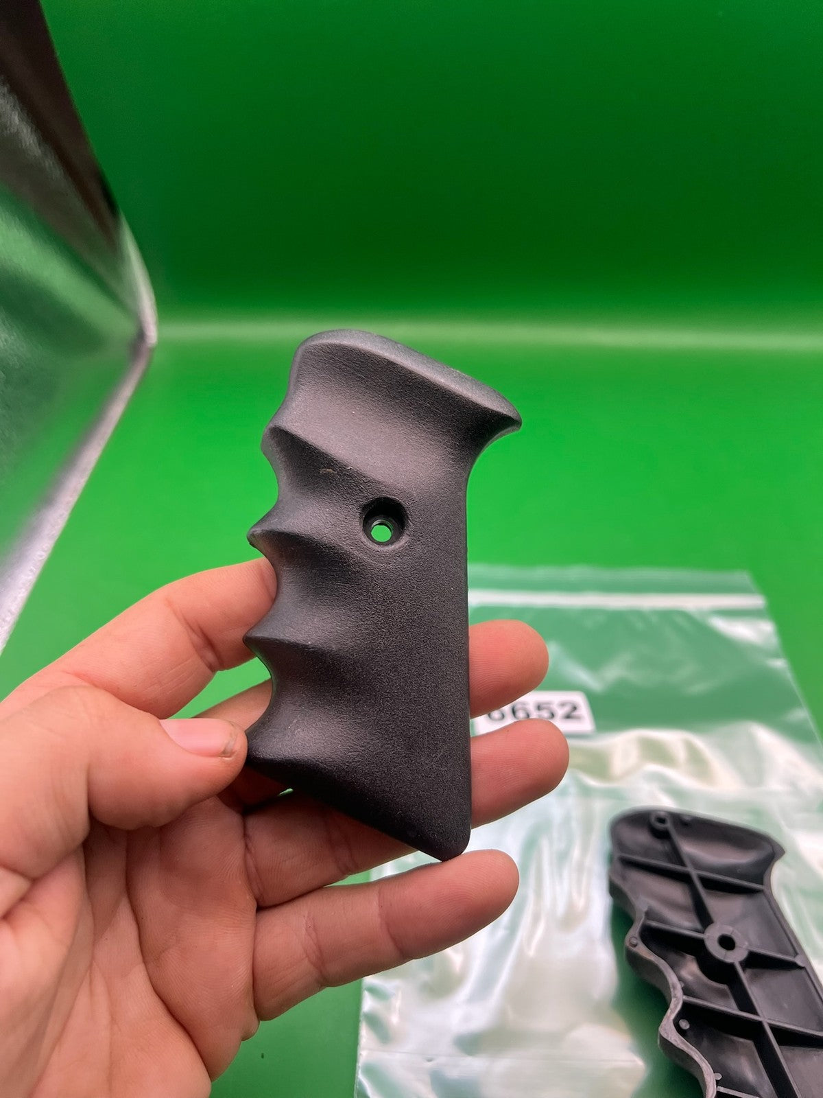 Grooved 45* Single Hole Autococker Grips - used paintball grip panels - black