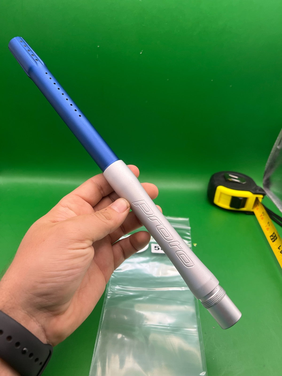 Proto Two Piece Barrel 14" .686 Blue Silver - used paintball barrel (two-piece set) - blue/silver