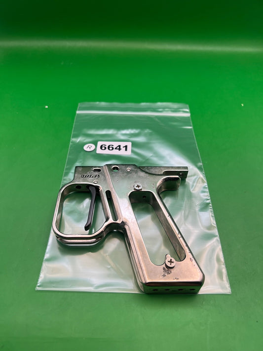 WGP Autcocker Hinge Frame - used paintball grip frame - silver/nickel