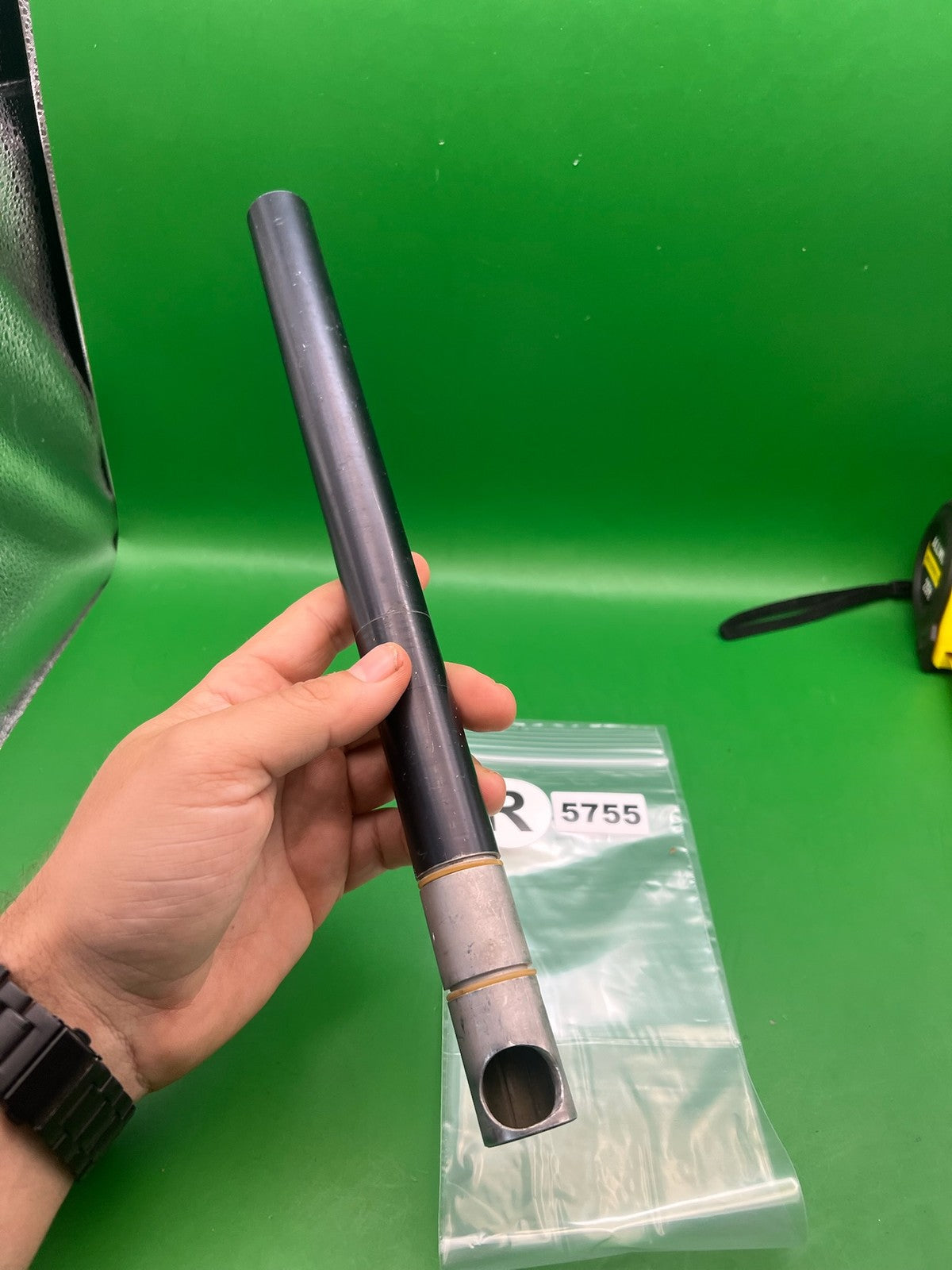 Automag 12" .696 Black Silver Barrel - used paintball barrel - black/silver