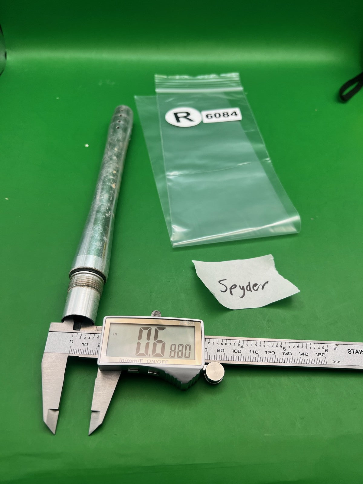 Spyder One-Piece Barrel 10" .880 Silver Aluminum - used paintball barrel - silver