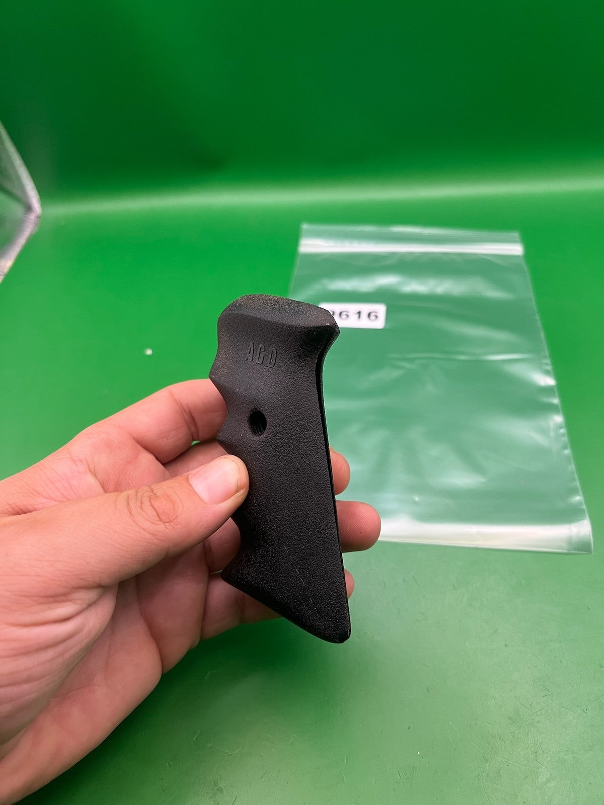 AGD Automag Single Hole Split Grip Panels Textured Black Rubber Left Right Set
