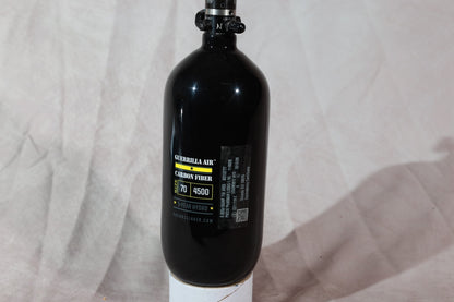 Guerilla 70/4500 Paintball HPA Carbon Fiber Tank Black With Neoprene Cover