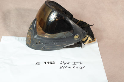 Dye I4 Paintball Mask Black Gold Thermal Lens Full Face Goggle Used