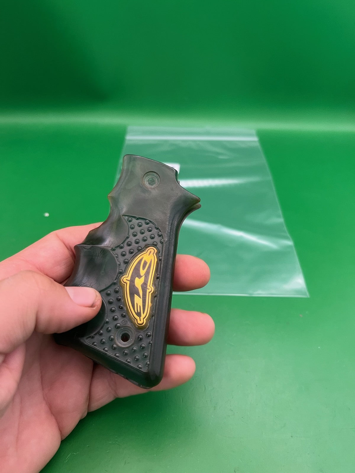 Dye 45 Style Sticky Grips Black Rubber Wrap Around Panels Yellow Logo