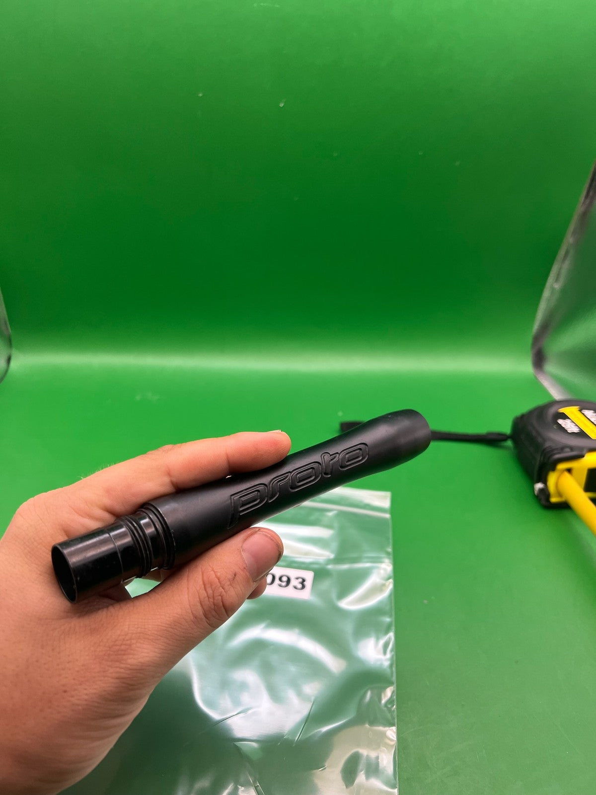 Proto Barrel Back Spyder Thread 8" Black - used paintball barrel back - black