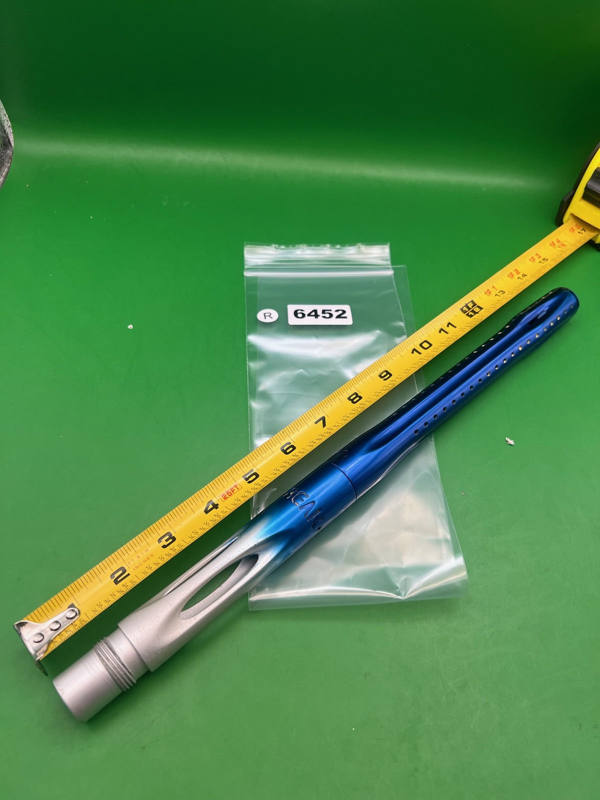 Smart Parts Freak Barrel Blue Silver Fade 14" Shocker Thread - used paintball barrel (two-piece, front/back set) - blue/silver fade