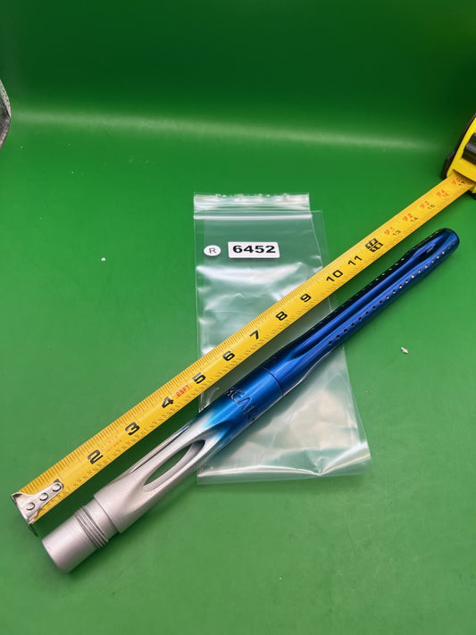 Smart Parts Freak Barrel Blue Silver Fade 14" Shocker Thread - used paintball barrel (two-piece, front/back set) - blue/silver fade