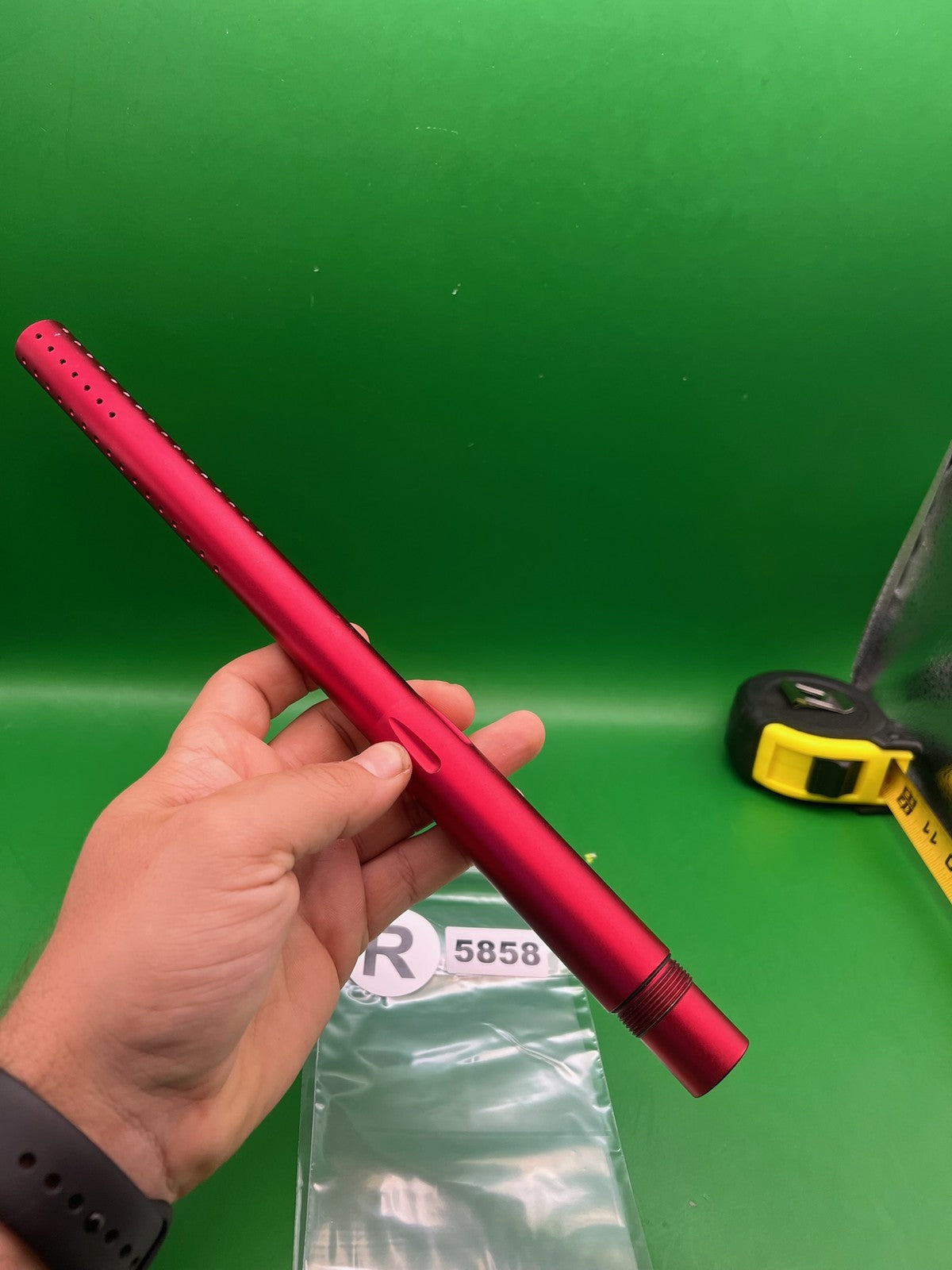 Autococker Dye Matric .689 Red Barrel - used paintball barrel back - red anno