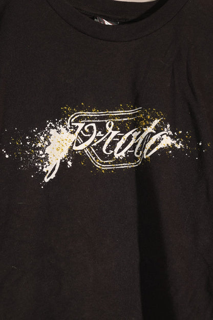 Proto Paintball Black Graphic T-Shirt V-Neck Size XL Mens Streetwear