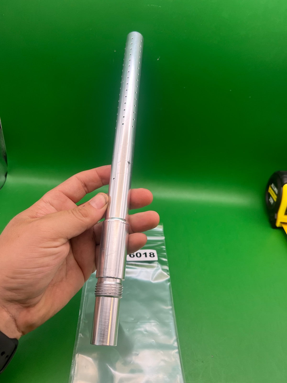 Angel Infinity Series Barrel Back 12" .686 Silver - used paintball barrel back - silver