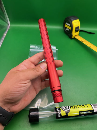Infamous Silencio FXL 14" Barrel Tip Gloss Red Aluminum Paintball
