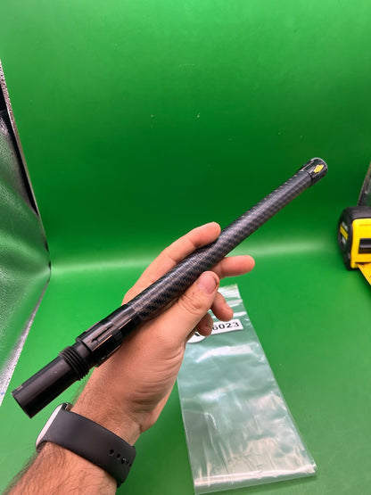 Stiffi Angel Carbon Fiber Barrel Back 14" - used paintball barrel back - black/carbon fiber