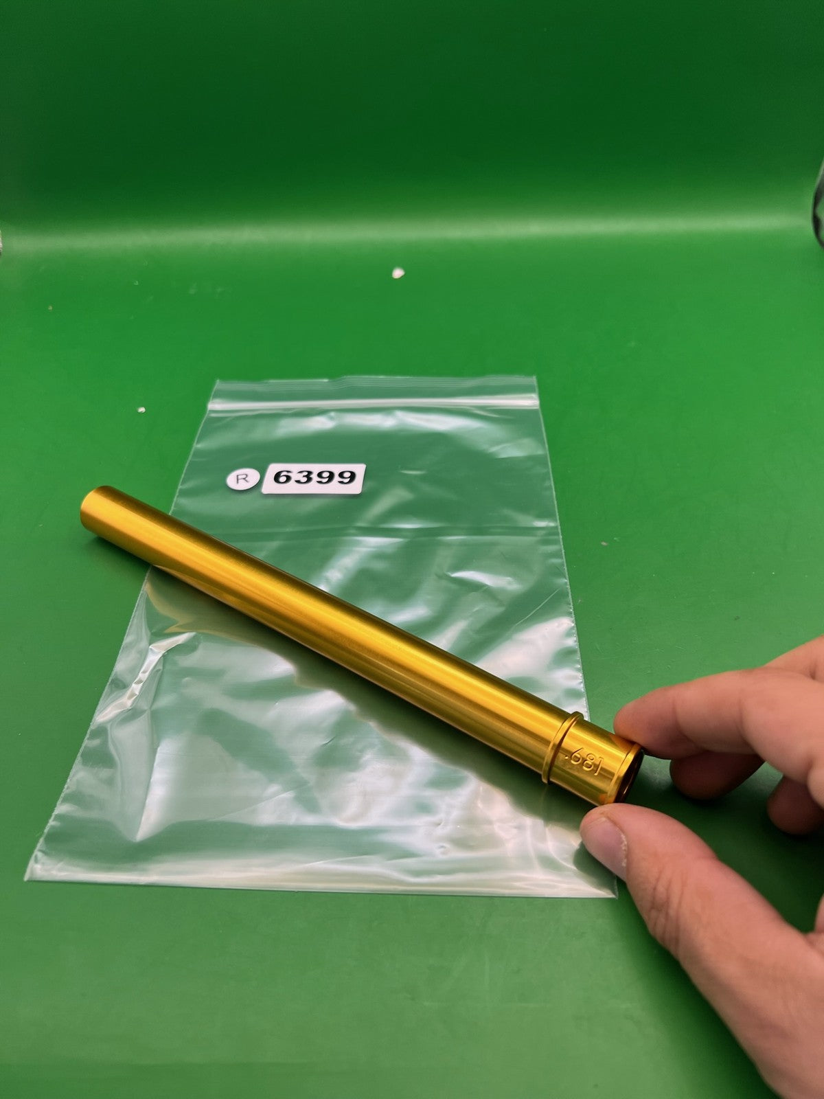 Planet Eclipse Gold Insert - used paintball barrel insert (freak-style) - gold anno