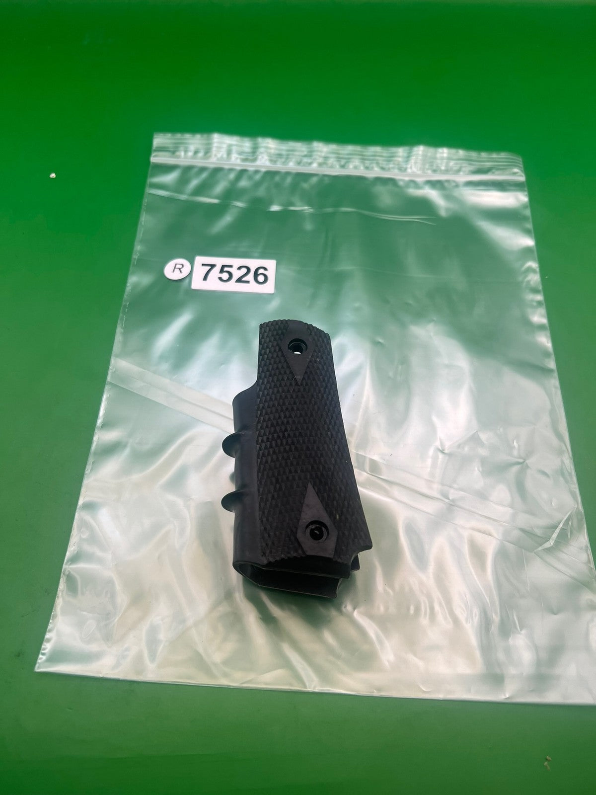 Smart Parts 1911 45 Style Grip Panels Black Rubber Checkered Diamond