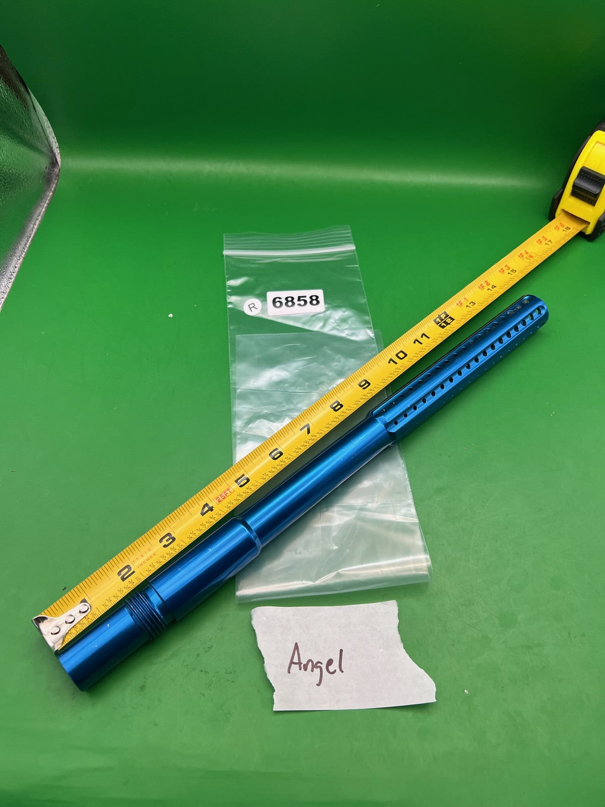 WDP Angel 32* Barrel Blue 14 inch .687 - used paintball barrel - blue anno