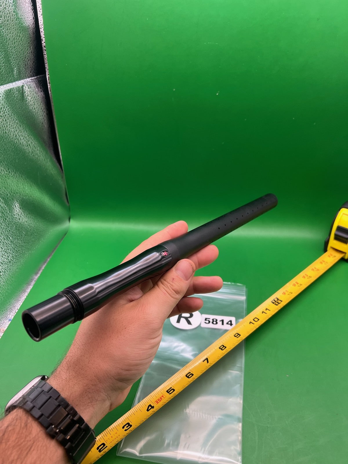 Empire Black .675 Autococker Barrel 2 Piece - used paintball barrel back, barrel tip - black