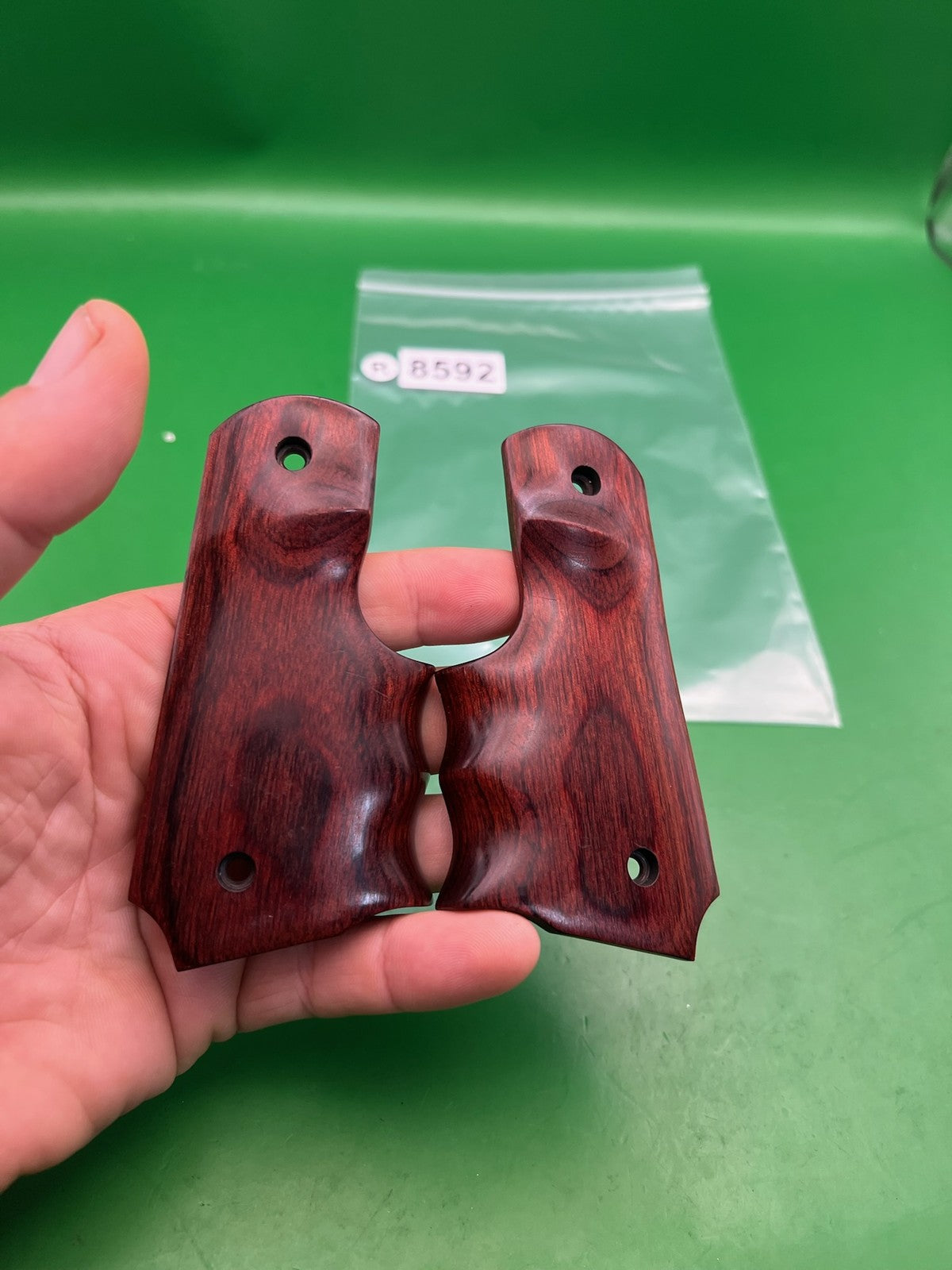 Paintball 1911 45 Style Wood Split Grips Rosewood Brown Pair