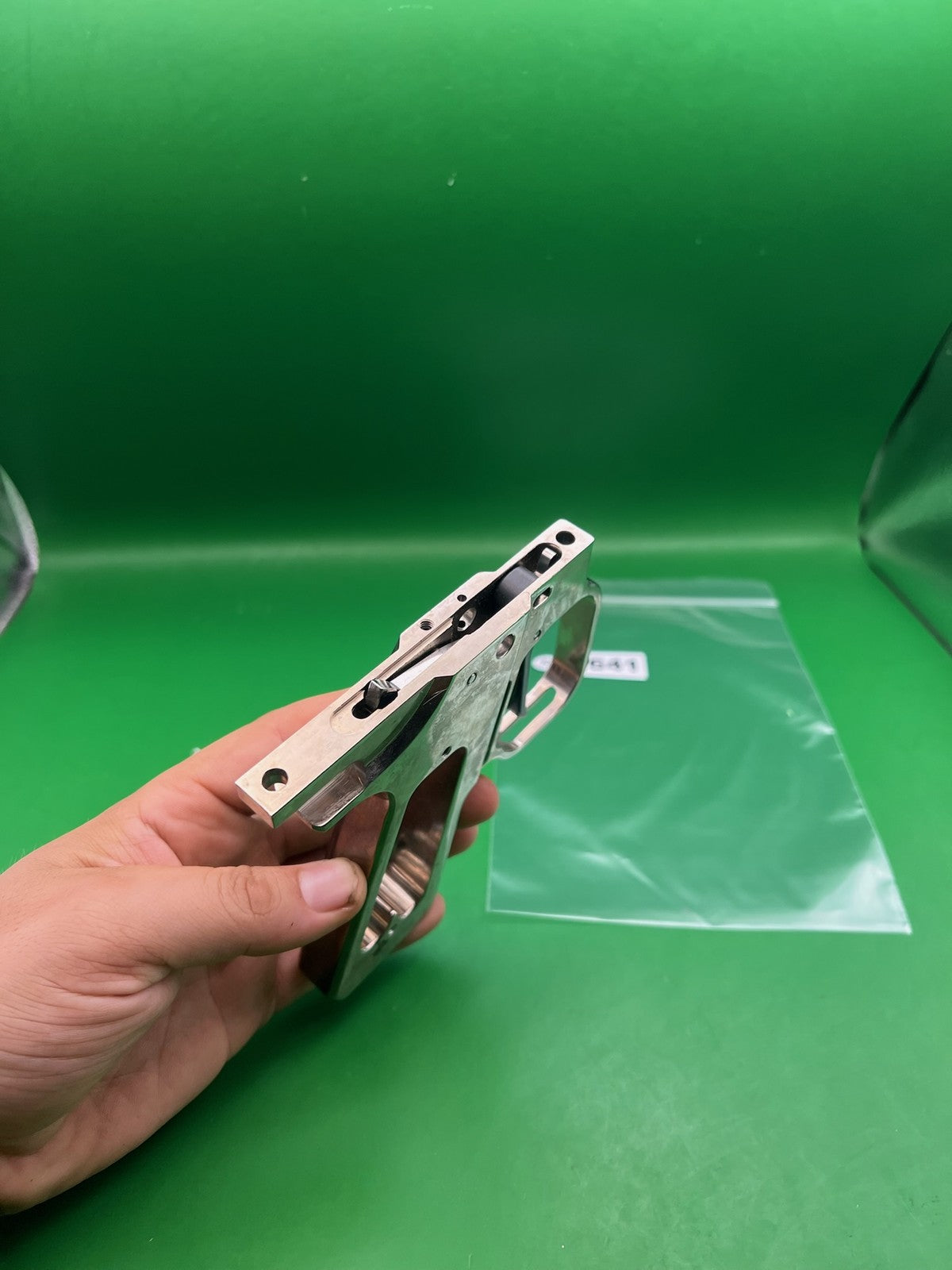 WGP Autcocker Hinge Frame - used paintball grip frame - silver/nickel