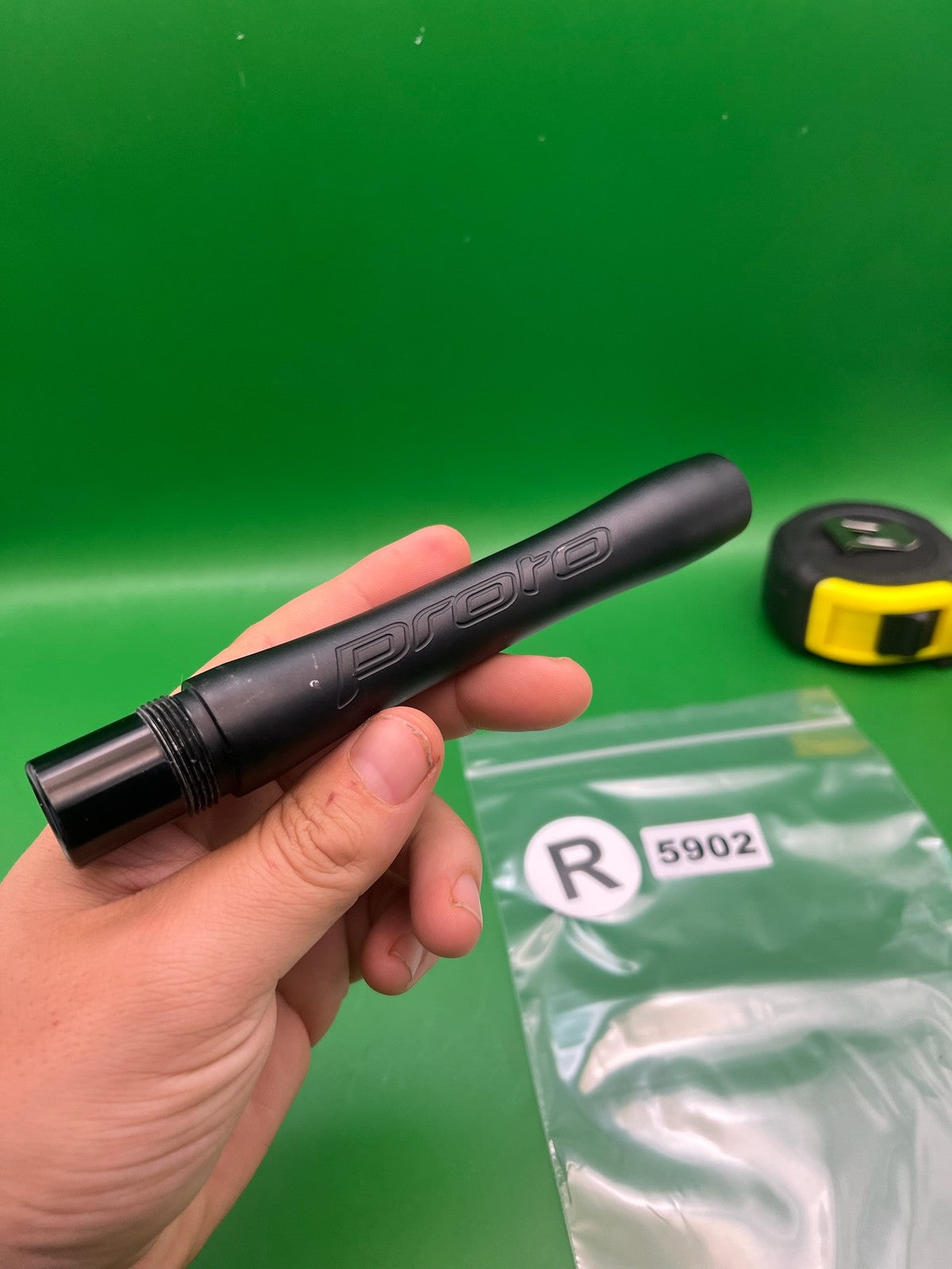 Proto Paintball Barrel Back 5" .685 Black Autococker Threads - used paintball barrel back - black
