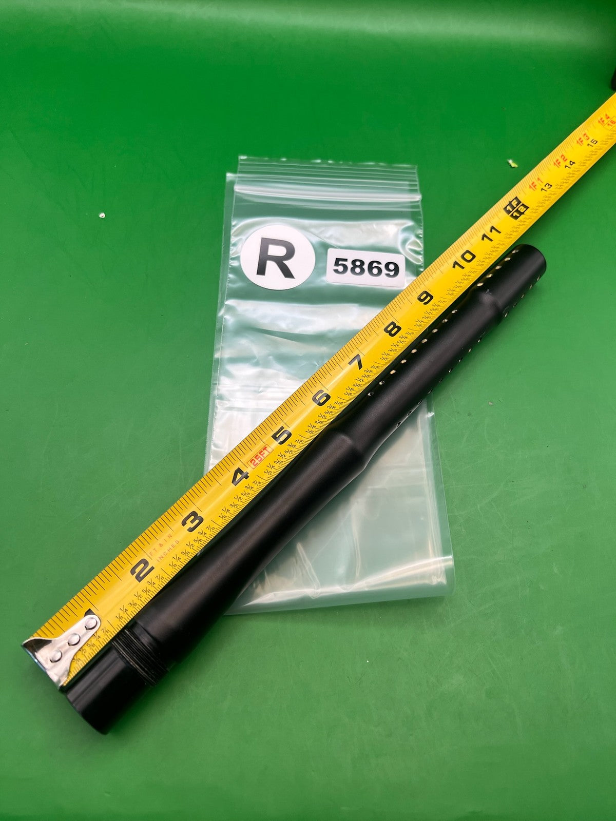 Stock Proto 12" .689 Black - used paintball barrel tip - black