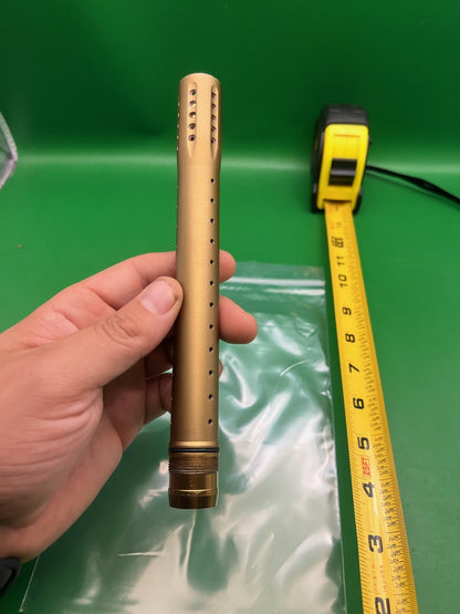 Dye UL 12" Barrel Tip Gold / Tan Aluminum Ported Paintball ULS