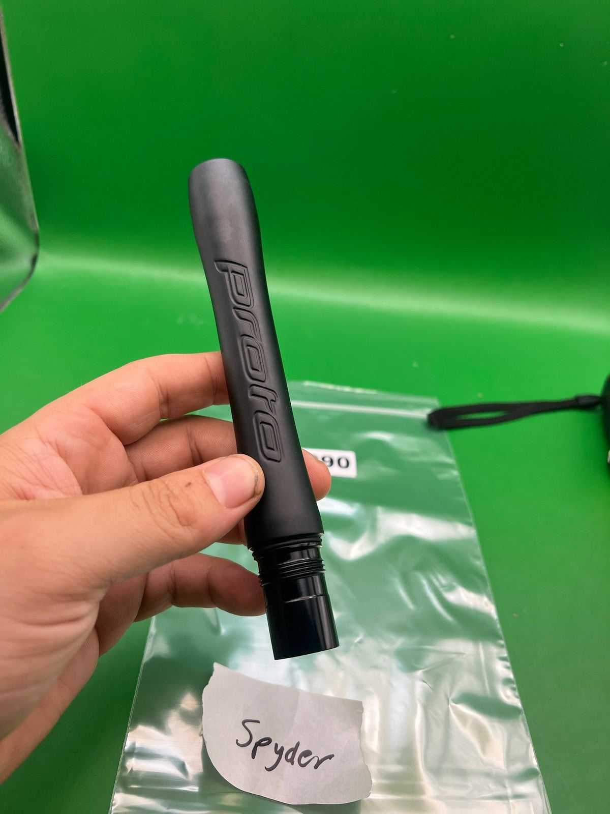 Proto Barrel Back Spyder Thread 6" .693 Black - used paintball barrel back - black