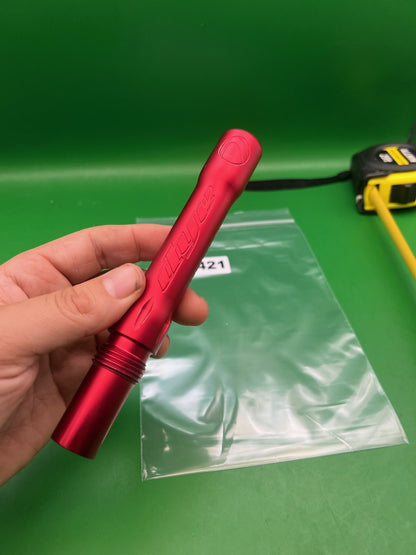 Dye Ultralite Barrel Back Red Angel Threaded - used paintball barrel back - red anno