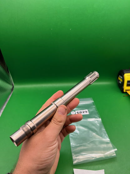 Autococker Stainless Steel Barrel .688 Bore 12in Silver - used paintball barrel - silver