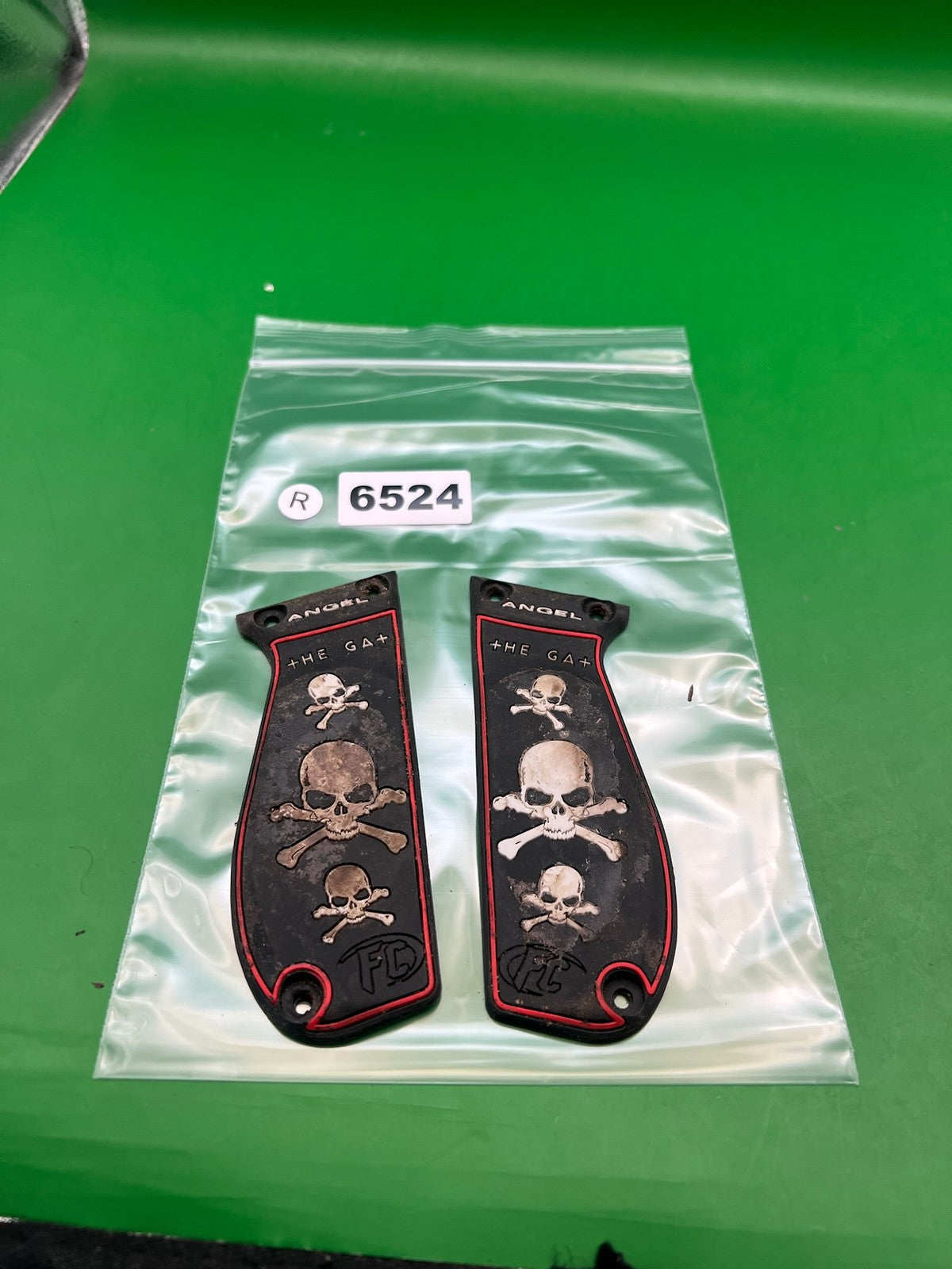 WDP Angel Grip Panels Black Skull The Gat FC Logo
