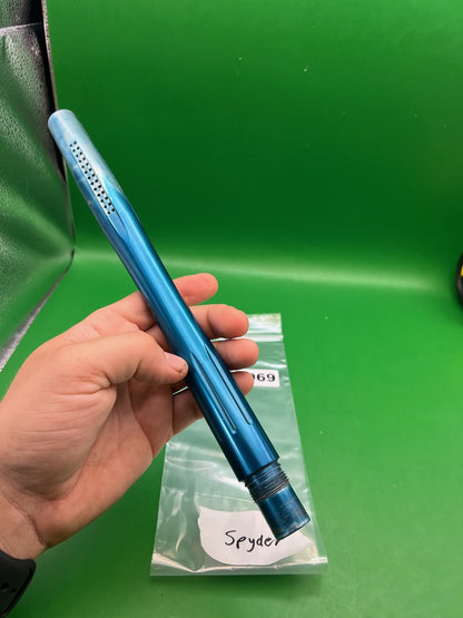 Spyder Aluminum One-Piece Barrel 14" .685 Blue - used paintball barrel - blue anno