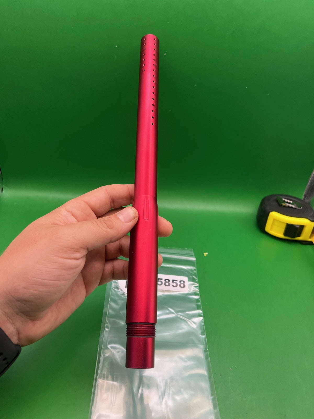 Autococker Dye Matric .689 Red Barrel - used paintball barrel back - red anno