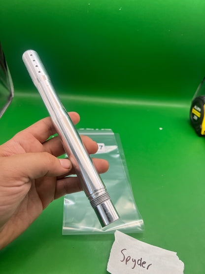Spyder Barrel Silver 8in Barrel - used paintball barrel - silver