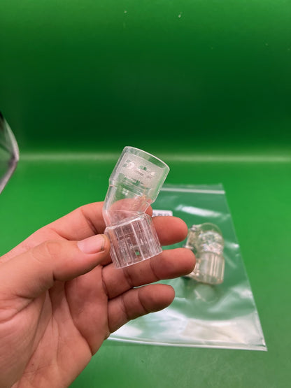 Pair of Two Clear Paintball Right Feed Elbows - used paintball feed elbow - clear