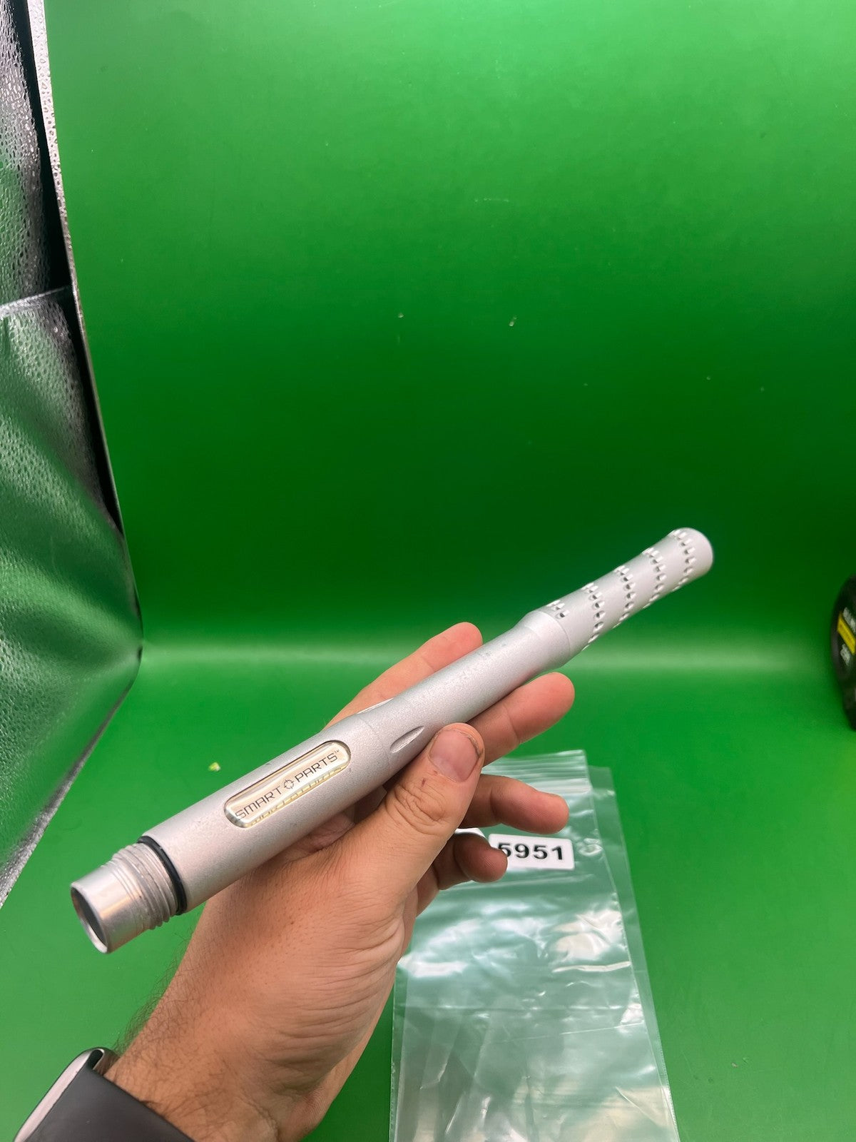 ION Luxe Smart Parts TearDrop Barrel 12" .693 Silver - used paintball barrel - silver