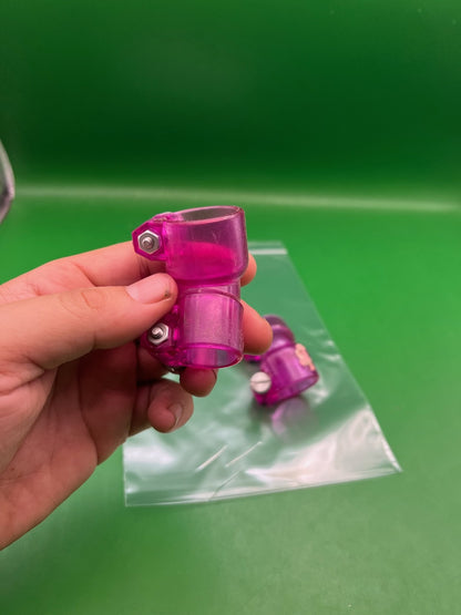 32 DegreesClassic Feedneck Elbow Purple Lot of 2 - used paintball feedneck elbow - purple translucent